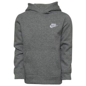 Nike Logo Hoodie Young Boys Embroidered Logo - Grey - Size 6
